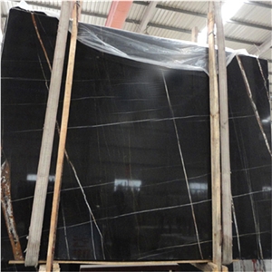 Gold Silk Black Marble Slabs