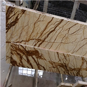 Yellow River Marble with Thick Gold Vein Tiles & Slabs