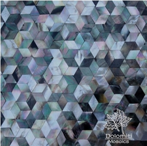 Black Mother Of Pearl, Hexagon Shell Mosaic Tile