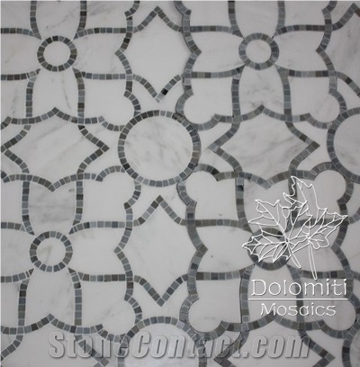 Carrara Mix Grey Waterjet Marble Mosaic Tile Wm024 Medallion