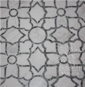 Carrara Mix Grey Waterjet Marble Mosaic Tile Wm024 Medallion
