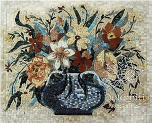 Custom Marble Mosaic Art Flowers