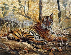 Marble Mosaic Art Of Crouching Tiger