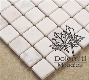 Milk White Marble Mosaic Tile, Thassos Crystallina White Marble Mosaic