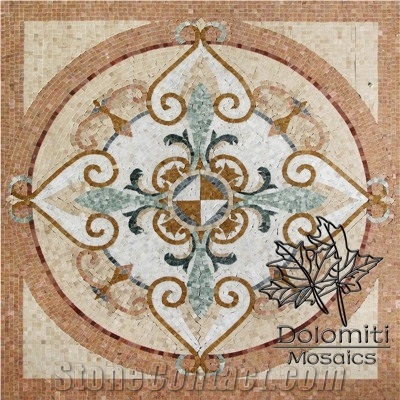 Stone Carpet Marble Mosaic Rug Art Tile Floor Sf129-2 Medallion