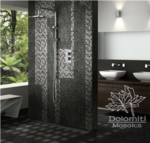 Stone Mosaic Wall Tile for Shower-Bathroom Mosaics in Three Colours