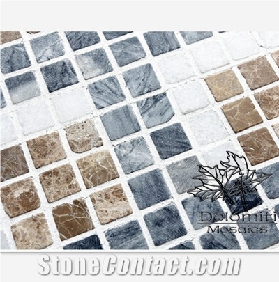 Stone Mosaic Wall Tile for Shower-Bathroom Mosaics in Three Colours