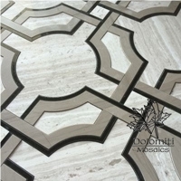 Waterjet Marble Tile in Timber Athen Grey,Black Marquina Wm029 Medallion