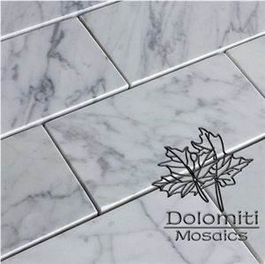 White Marble Subway Mosaic Tile,Carrara White Marble 2x8 Brick Tiles
