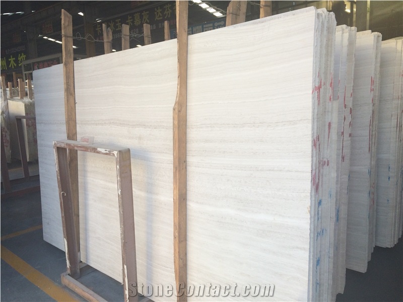 White Wooden Marble Slabs & Tiles, China White Marble