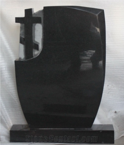 Shanxi Black Granite Cross Tombstone Model M002