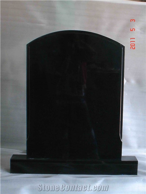 Western Style Shanxi Black Granite Tombstone
