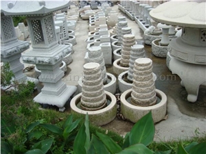 Granite Garden Water Pot, Grey Granite Fountain