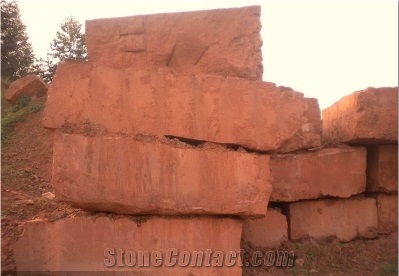 China Sichuan Red Sandstone Blocks