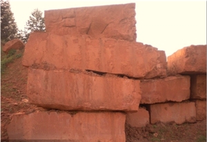 China Sichuan Red Sandstone Blocks