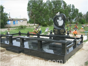 Absolute Black Granite Headstone, Black Granite Monument & Tombstone