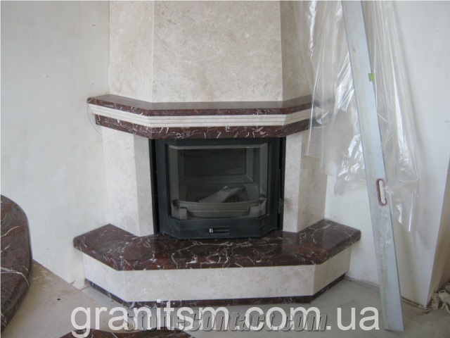 Rosso Levanto Marble Fireplaces, Rosa Levanto Red Marble Fireplaces