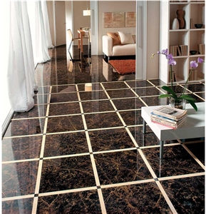 China Emperador Dark Marble Ceramic Composite Floor Tiles