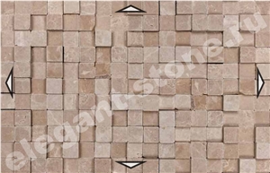 Cubic Beige Travertine 3d Mosaic