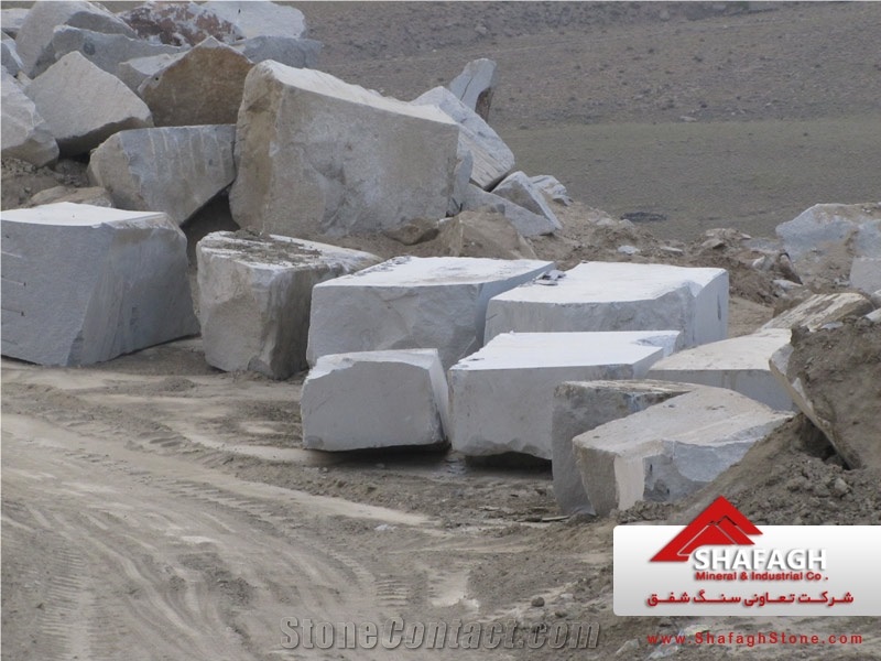White Natanz Granite Blocks from Own Quarry, Iran White Granite