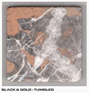Black & Gold Marble Tile & Slabs, Pakistan Black Marble
