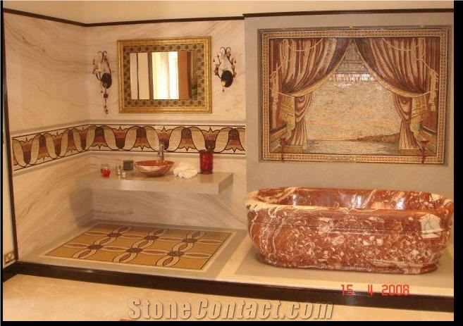 Palissandro Bianco Marble Bathroom Design