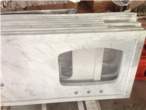 White Carrara Marble Bath Tops