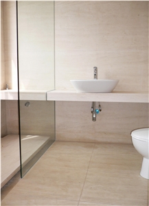 Moca Cream Limestone Bathroom Design