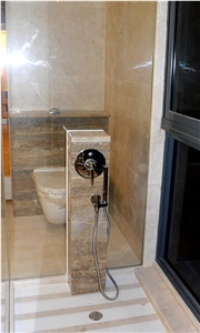 Silver Travertine Premium Bathroom Shower View