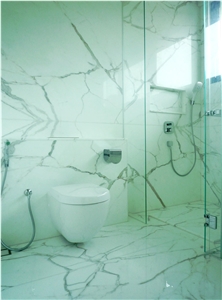 Statuario Bianco Venato Marble Bathroom Design, Statuario Venato White Marble Bathroom Design