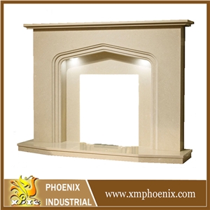 Marble Fireplace Mantel, Beige Marble Fireplace Mantel