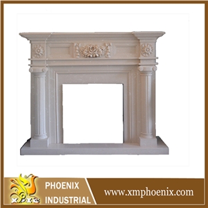 Marble Fireplace Mantel, Beige Marble Fireplace Mantel