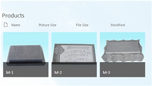Slant Face Grave Markers and Gravestones, Grey Granite Grave Markers