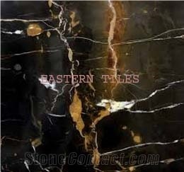 Black & Gold Marble Tiles, Slabs