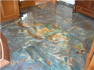Azul Portofino - Blue Louise Quartzite Floor Tiles, Brazil Blue Quartzite