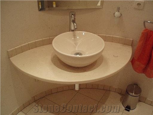 Crema Luna Marble Bathroom Vanity Top