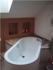 Golden Taupe Granite Bath Tub Deck, Crema Taupe Yellow Granite Bath Tubs