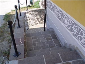 Porfido Marron Granite Stairs, Brown Granite Stairs
