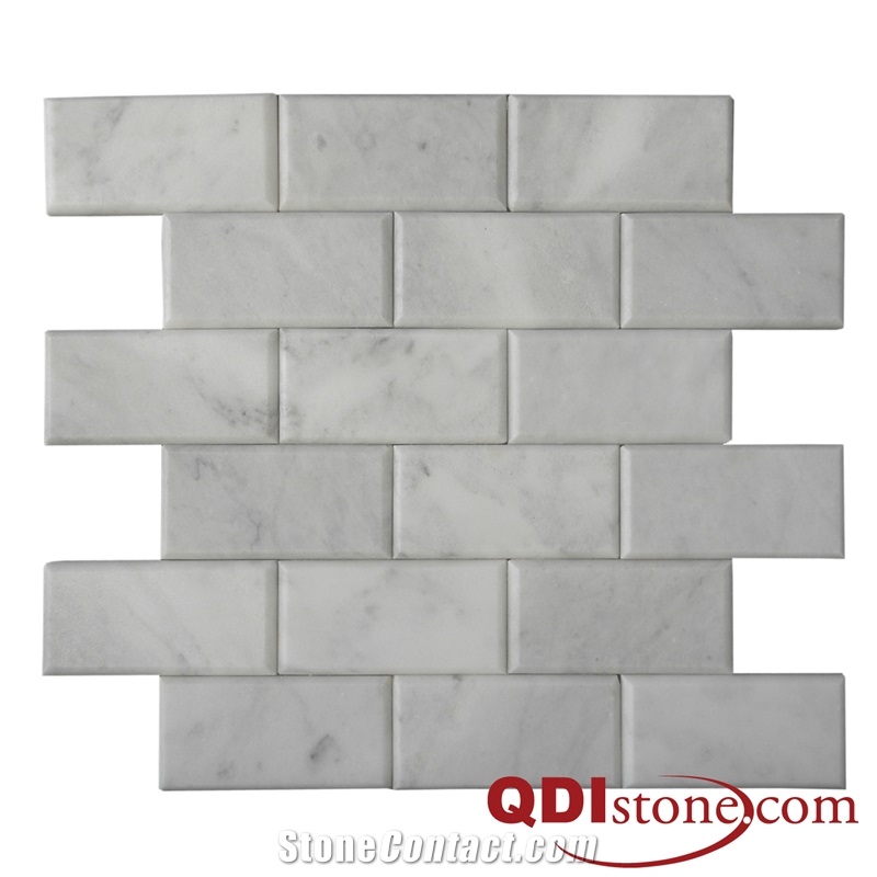 Afyon White Marble Honed Mosaic
