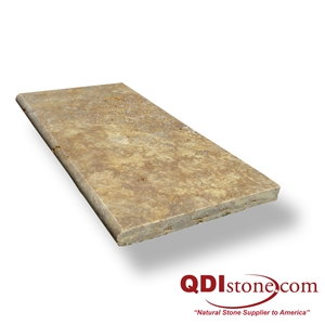 Gold Travertine Tumbled Unfilled ​Pool Coping, Yellow Travertine Pool Coping