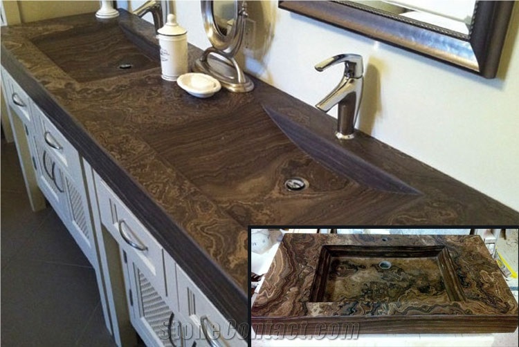 Eramosa Limestone Solid Double Sink Vanity Top