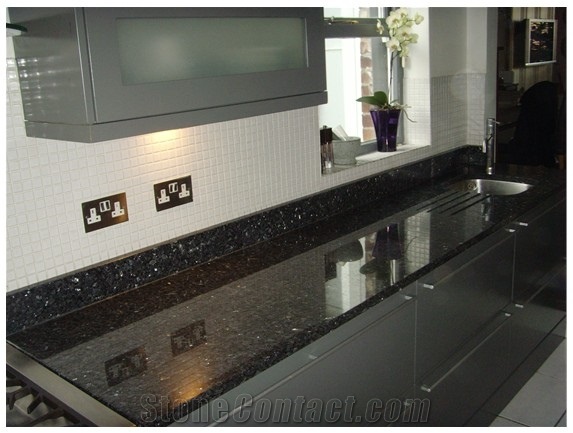 Black Galaxy Granite Slabs & Tiles, India Black Granite Floor Covering Tiles, Walling Tiles