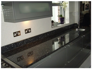 Black Galaxy Granite Slabs & Tiles, India Black Granite Floor Covering Tiles, Walling Tiles