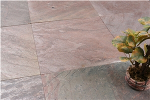 Copper Quartzite Polished Tiles & Slabs, India Red Quartzite Floor Covering Tiles, Walling Tiles