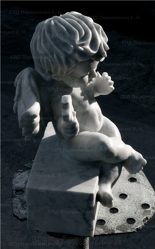 Bianco Carrara Cd Marble Sculpture Angel
