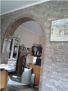 Interior Lining, Wall Claddingpanels, Rosso Albania Red Marble Wall