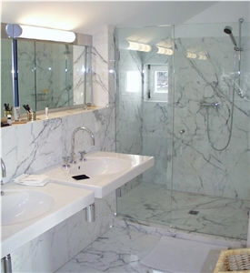 Bianco Carrara Venato C Marble Bathroom Design