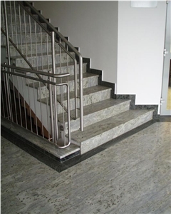 Verde Argento Granite Staircase