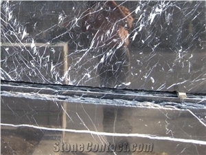 China Marquina Marble, China Shandong Laizhou Black Marble Slab, Marble Tile, Building Stone, Wall Cladding Tile, Floor Tile, Interior Stone