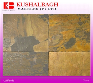 California Gold Slate Slabs & Tiles, India Yellow Slate